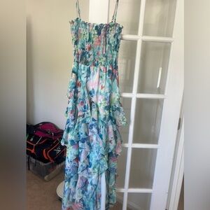 Willa Story Ruffle Smocked Maxi Dress Size XS